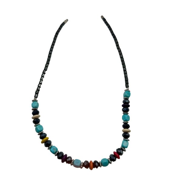 Beaded Necklace Turquoise Multi-Color Stone Style Boho Southwestern Jewelry 18" - Picture 11 of 16